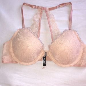 Pink Underwire Adore Me Bra Front Closure 34B